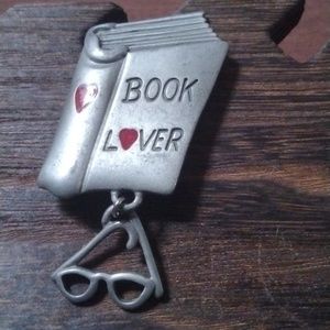 Book Lovers Pin Vtg. 80s